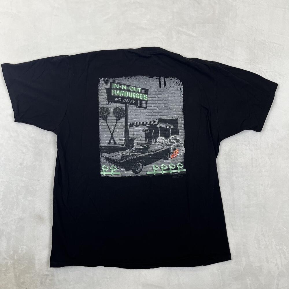 In-N-Out Burger T-Shirt Mens XL Black Charger Muscle Car California Graphic Tee